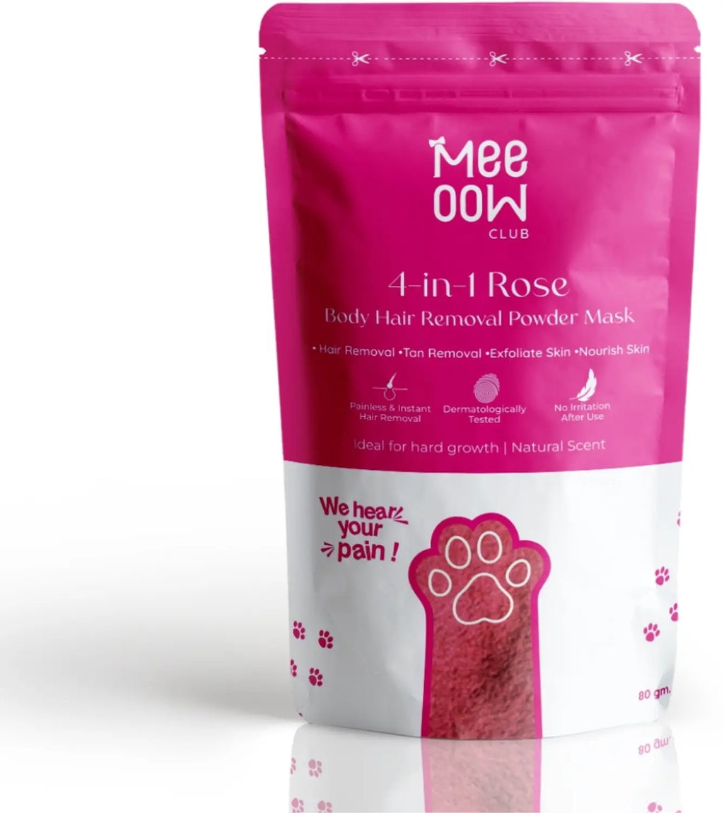 Meeoow Brightening & Glowing Powder Wax – Best Hair Removal Wax Powder for Women | Easy At-Home Hair Removal & Smooth Glowing Skin