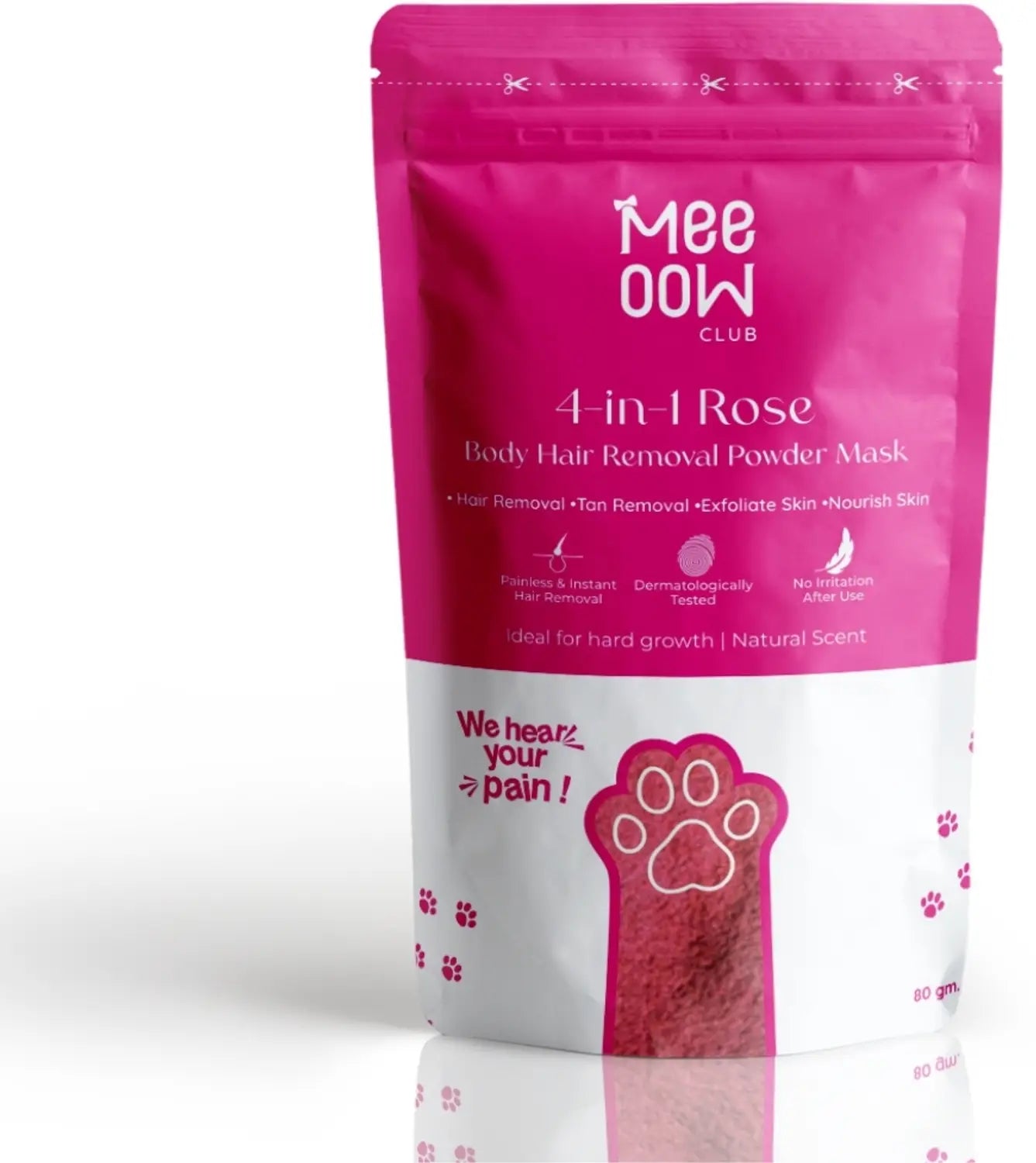 Meeoow Brightening & Glowing Powder Wax – Best Hair Removal Wax Powder for Women | Easy At-Home Hair Removal & Smooth Glowing Skin