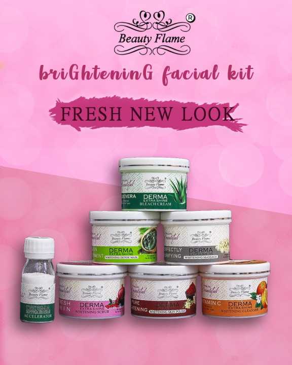 Derma Extra Shine Brightening & Glowing Facial Kit – Complete Facial Kit for Instant Glow, Hydration & Smooth Skin | Suitable for All Skin Types