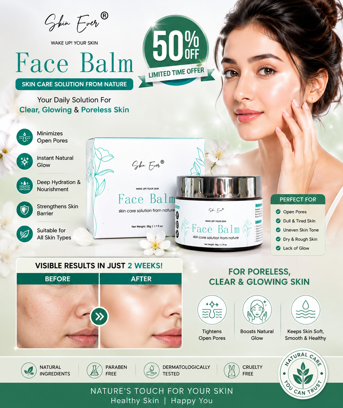 Skin Ever Face Balm for Melasma | Brightening Face Balm | Dark Spot Care Cream | Moisturizing Face Balm for Even Skin Tone