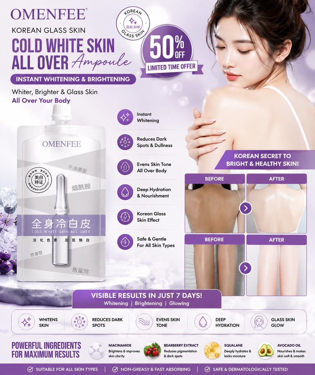 OMENFEE Whitening Body Korean Glow Milk Cream | Whole Body Moisturizing Lotion | Brightening Body Cream for Soft & Glowing Skin