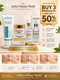 Gluta White 3 in 1 Skincare Deal – Whitening Face Wash, Brightening Night Cream & Glutathione Serum for Glowing Skin