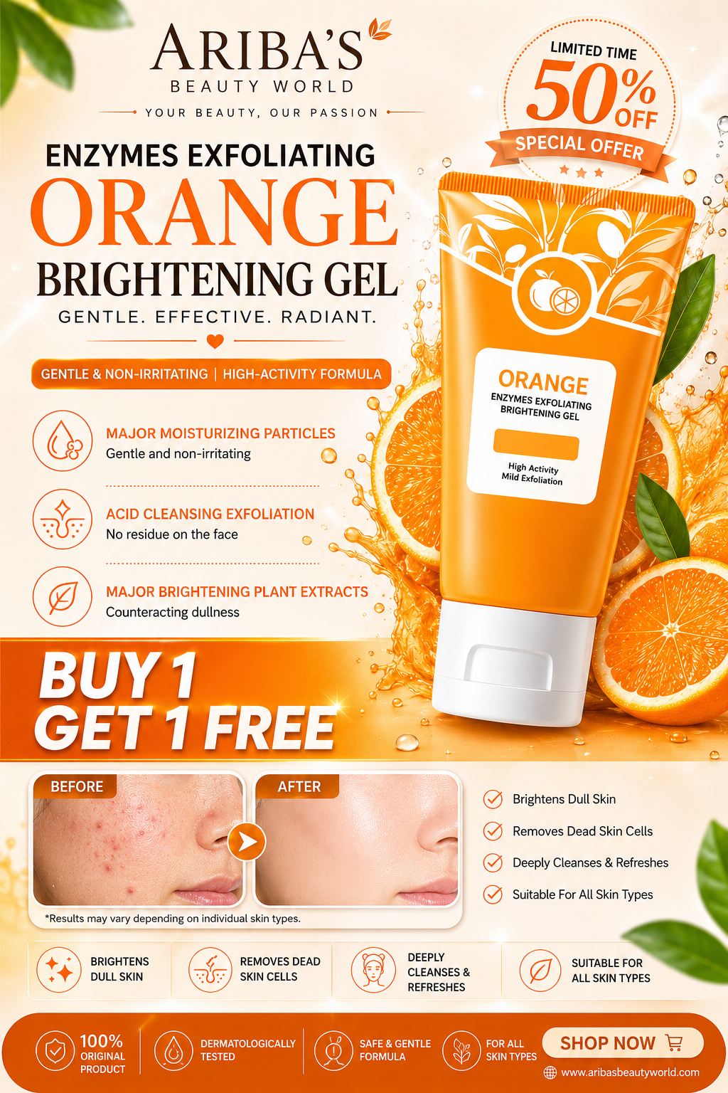 "Buy 1 and Get 1 Free" Pouqur Orange Exfoliating Gel