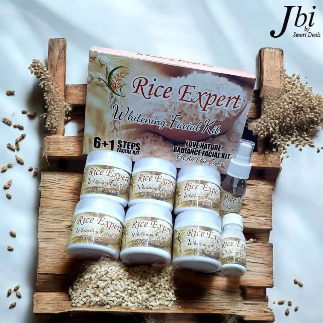 Rice Experts Glowing Facial Kit – Complete 6-Step Brightening & Glow Facial Treatment for Radiant Skin