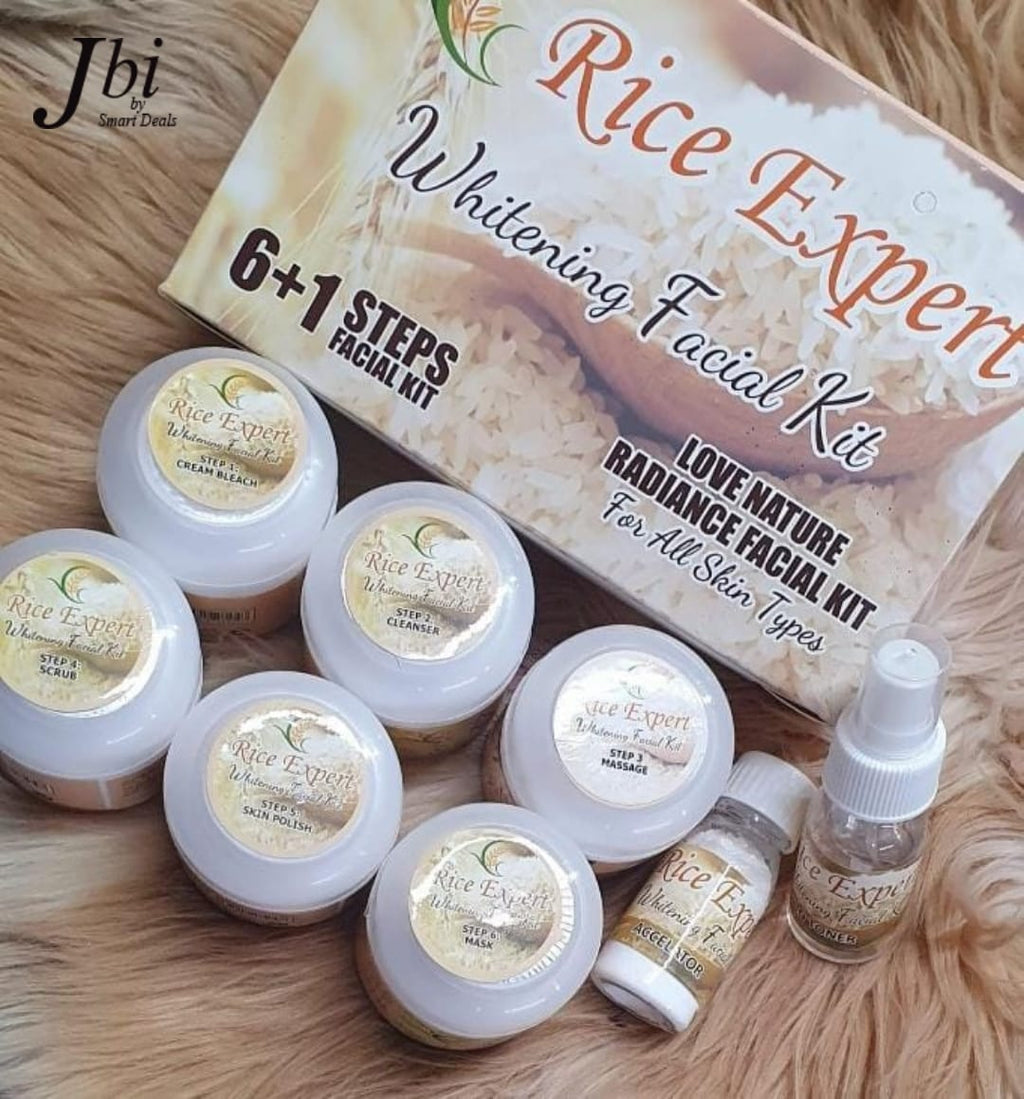 Rice Experts Glowing Facial Kit – Complete 6-Step Brightening & Glow Facial Treatment for Radiant Skin