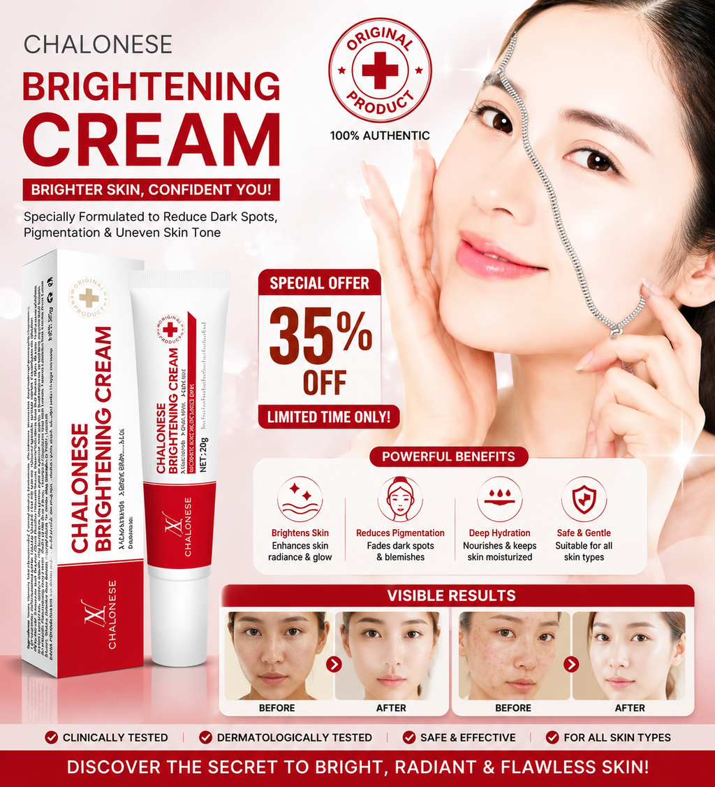 CHALONESE Brightening Cream Serum 20g | Dark Spot Correcting Face Cream | Herbal Moisturizing Glow Cream for Women & Men