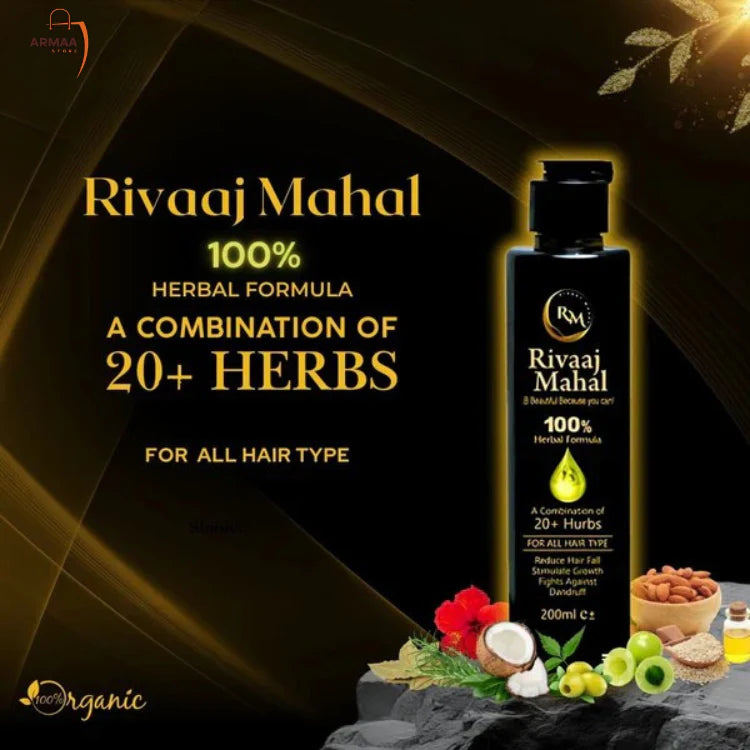 Rivaaj Mahal Hair Oil & Shampoo Deal – Herbal Hair Growth Oil with Strengthening Shampoo for Thick, Shiny & Healthy Hair