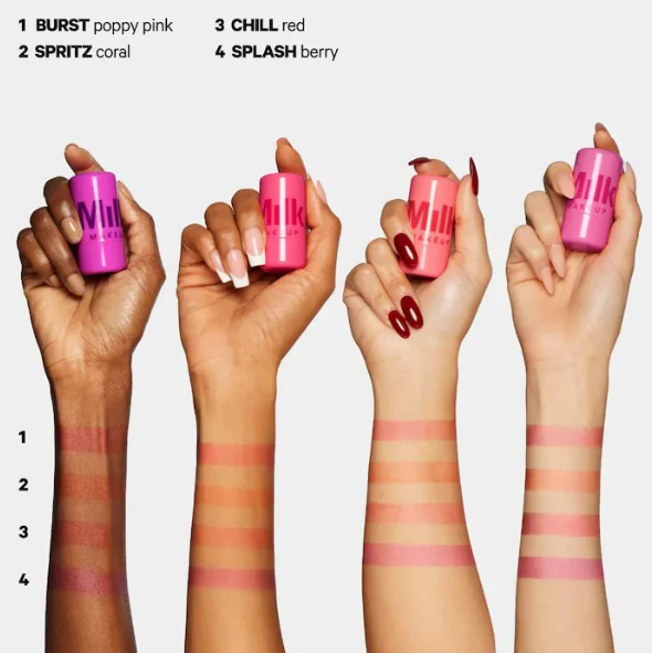 Huda Moji Pack Of 4 Face and Cheeks Jelly Tints – Long-Lasting Hydrating Jelly Blush & Lip Tint Set (4 Gorgeous Shades)