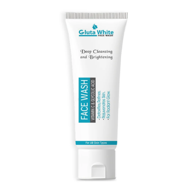 Gluta White Whitening Face Wash – Glutathione Brightening Cleanser for Clear, Radiant & Even-Toned Skin