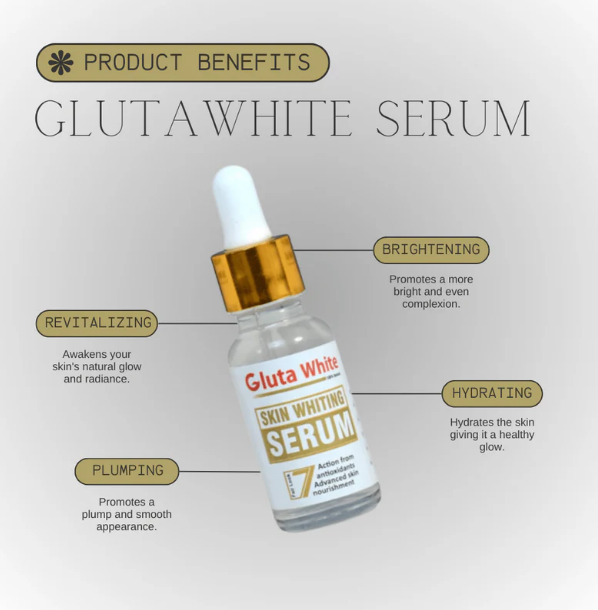 Gluta White Skin Whitening Serum – Advanced Glutathione Brightening & Dark Spot Correcting Serum