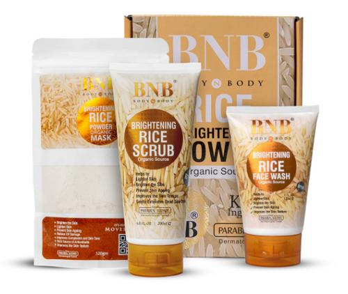 BNB Rice Glow Facial Kit – Whitening, Brightening & Deep Cleansing Skin Care Facial for Instant Glow