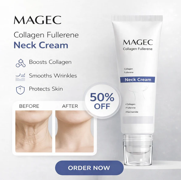 Mages Collagen Fullerene Neck Cream 50ml | Firming & Moisturizing Neck Cream with Niacinamide | Anti-Aging Neck Care for Smooth & Youthful Looking Skin