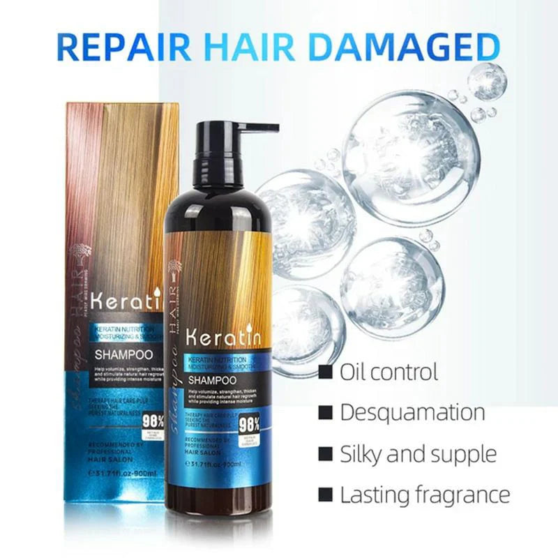 Keratin Sulphate Free Shampoo – Smoothing & Repair Shampoo for Dry, Frizzy & Damaged Hair